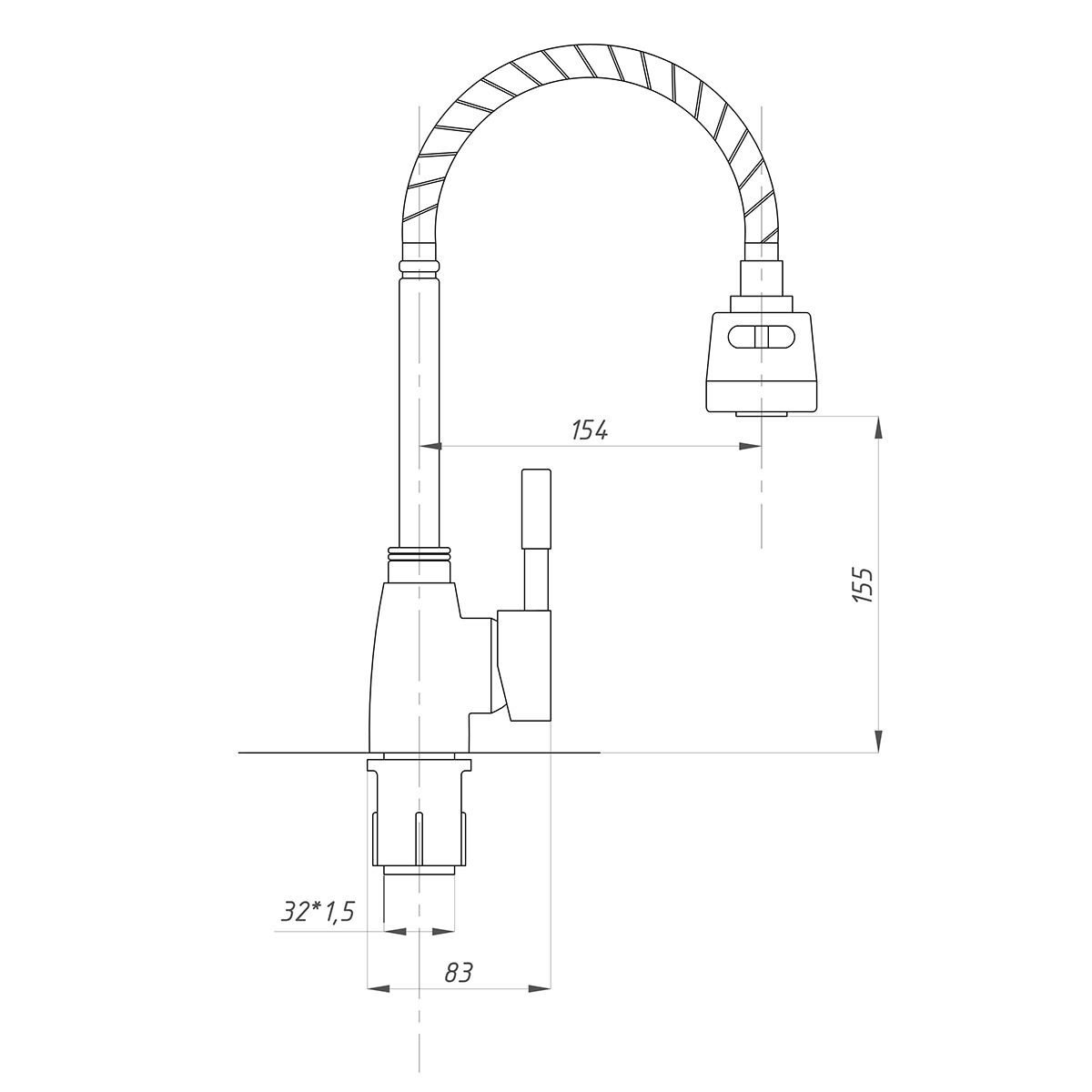 Изображение товара Смеситель для кухни Tsarsberg 275056 поворотный излив хром
