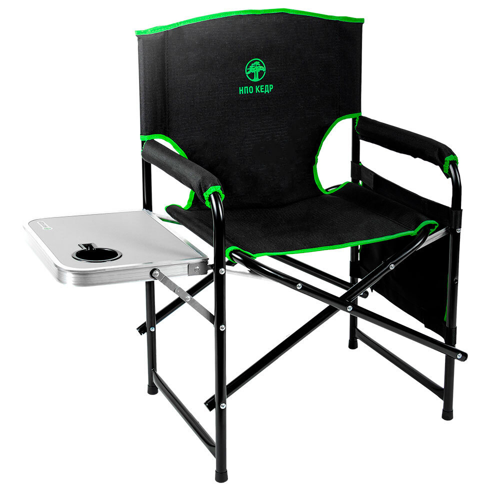 Изображение товара Складное кресло с столиком и органайзером Кедр SK-15-BG черное для активного отдыха