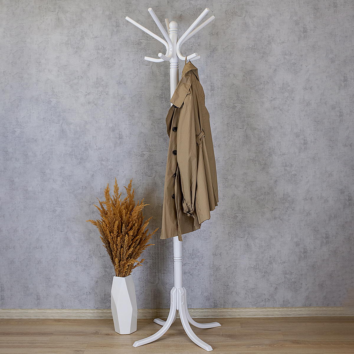 Изображение товара Напольная вешалка Мебелик В 8Н белая береза 176 см