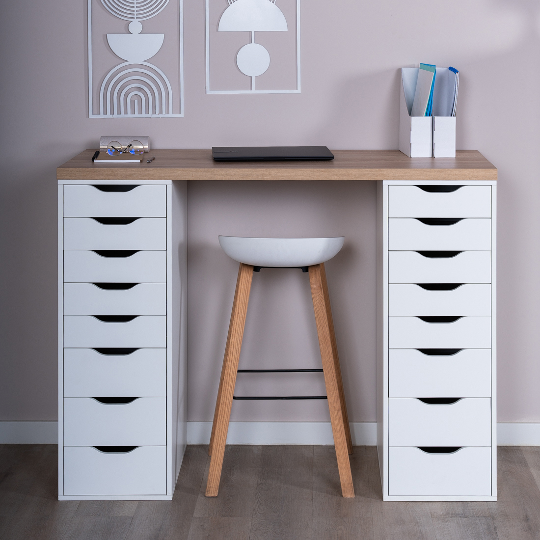 Изображение товара Стол письменный стойка двухтумбовый Гуд Лакк Ингар 2/88 140x106x55 см