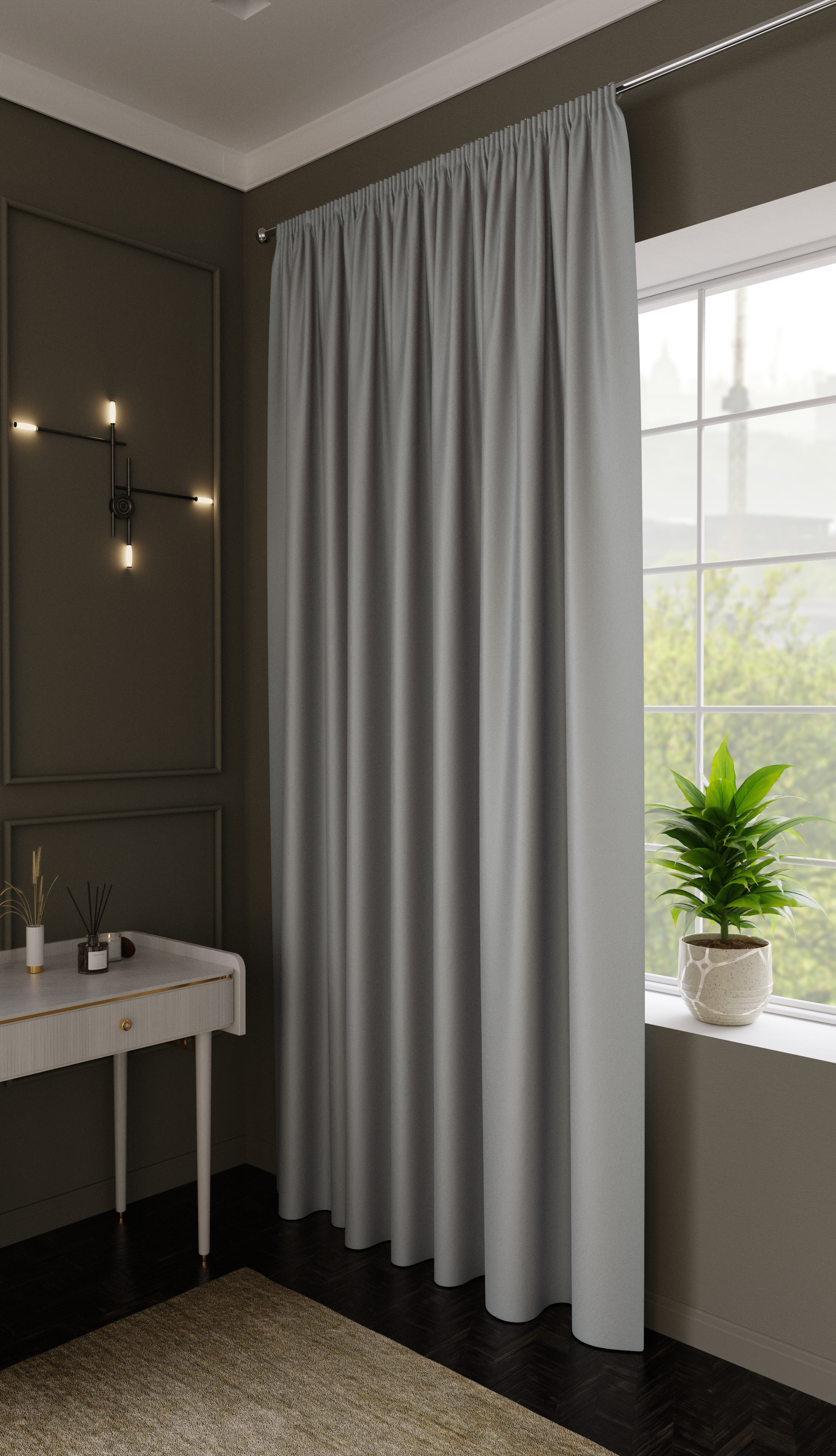 Изображение товара Штора на ленте Dora 200x280 см серый жаккард Россия