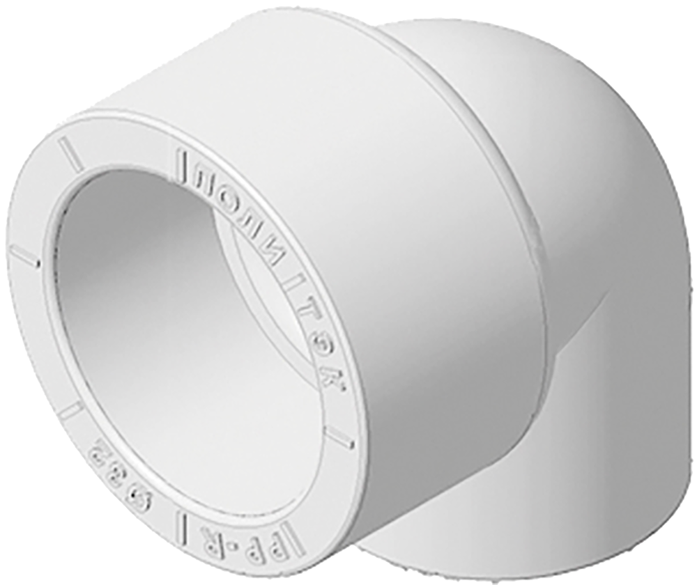 Изображение товара Угол переходной 90° Политэк 32x25 мм ВП полипропилен