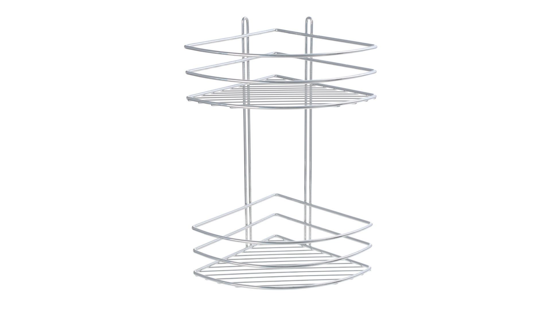 Изображение товара Полка для ванной комнаты Fixsen 710-2 двухъярусная угловая цвет хром
