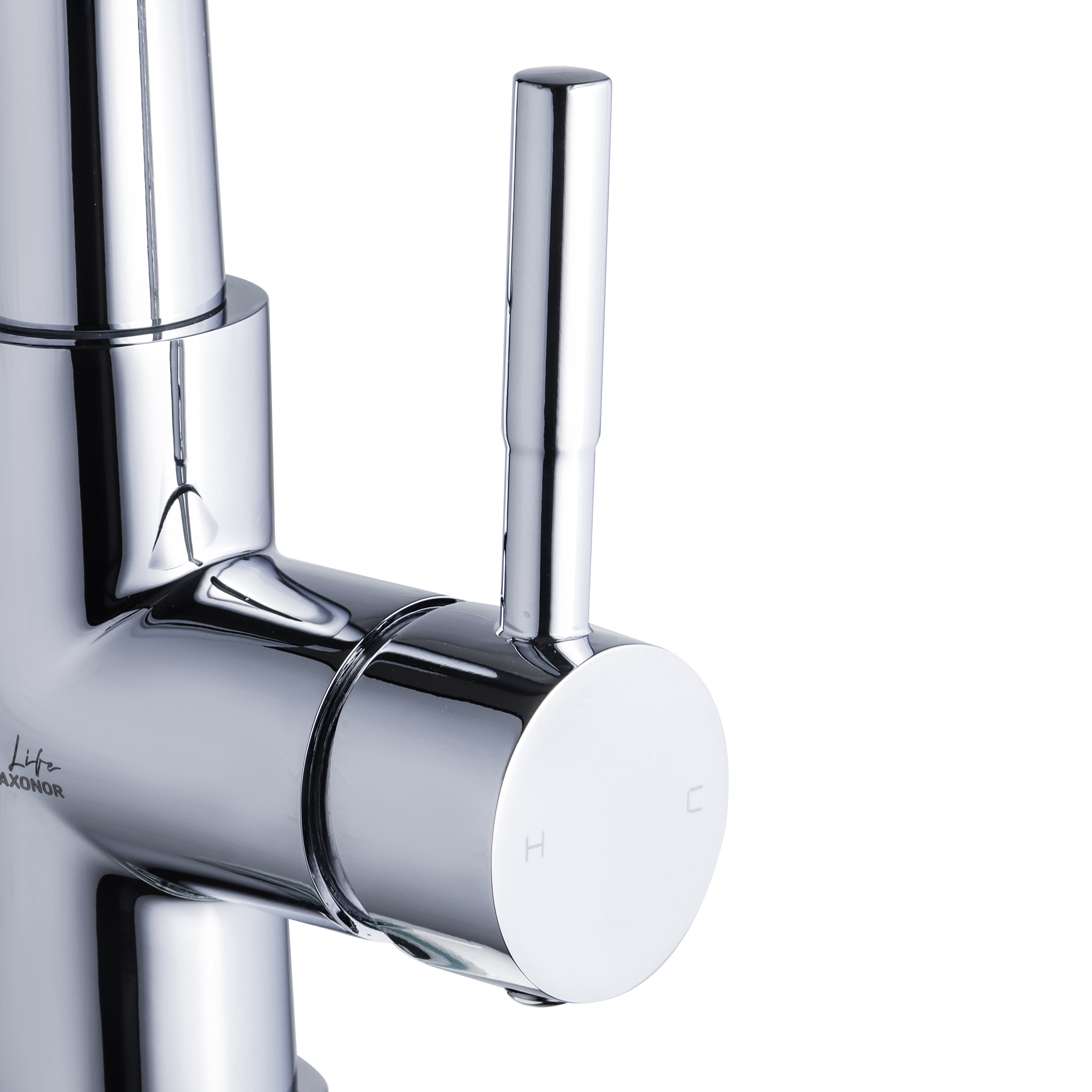 Изображение товара Смеситель для кухни Maxonor pure life PL4461-17 поворотный излив 19.1 см цвет хром, хромированный, черный матовый, черный