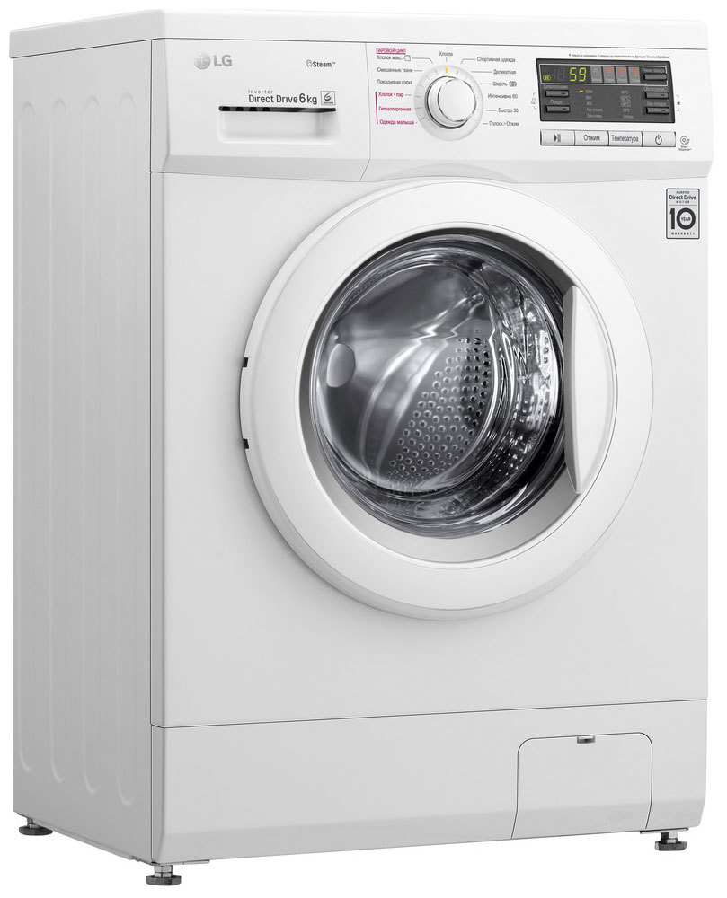 Изображение товара Стиральная машина LG F1296HDS0 6 кг фронтальная белая надежная