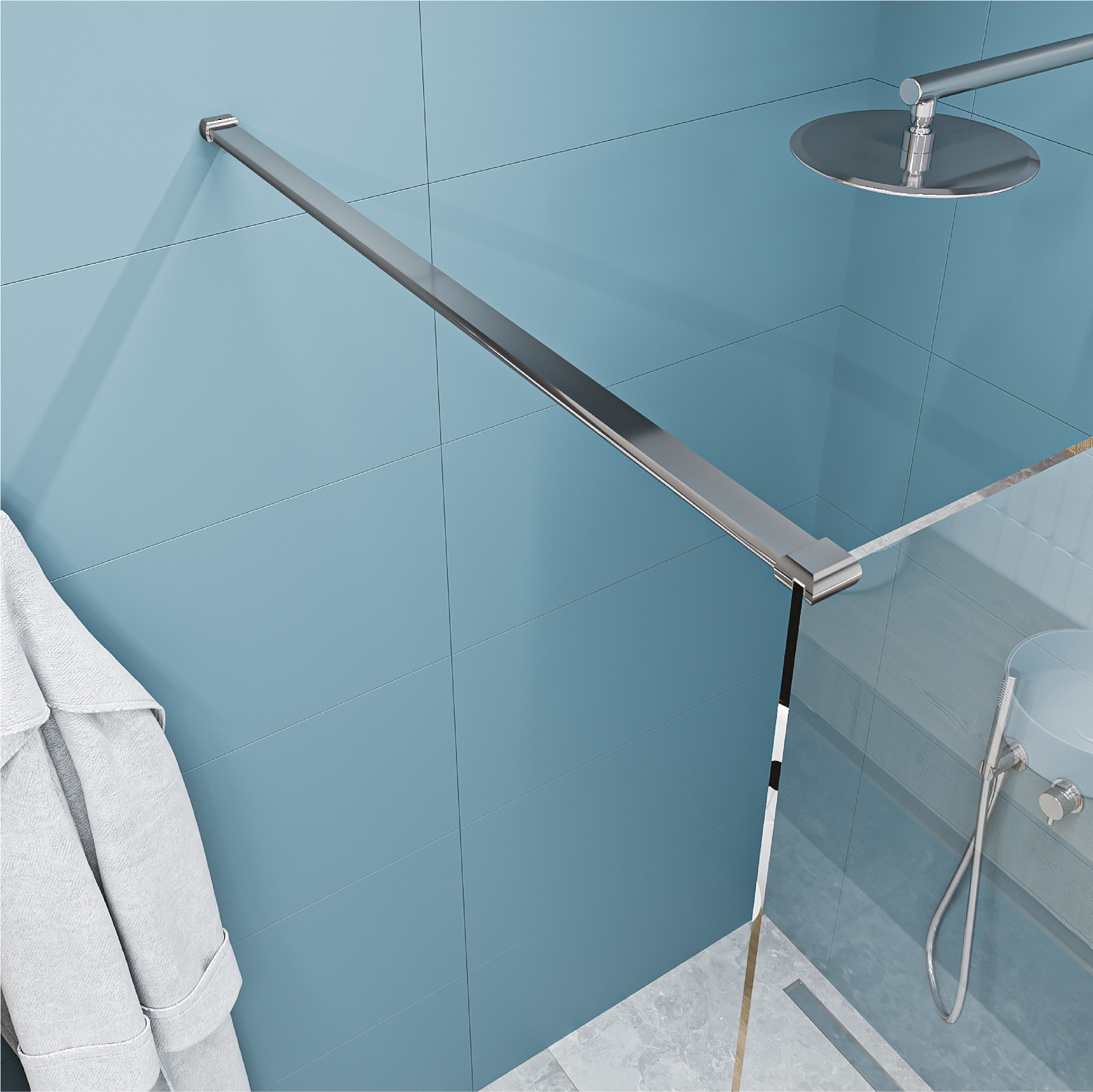 Изображение товара Душевая перегородка Ulitka Walk In Light 79x195 см со стеклом 8 мм и анодированным профилем