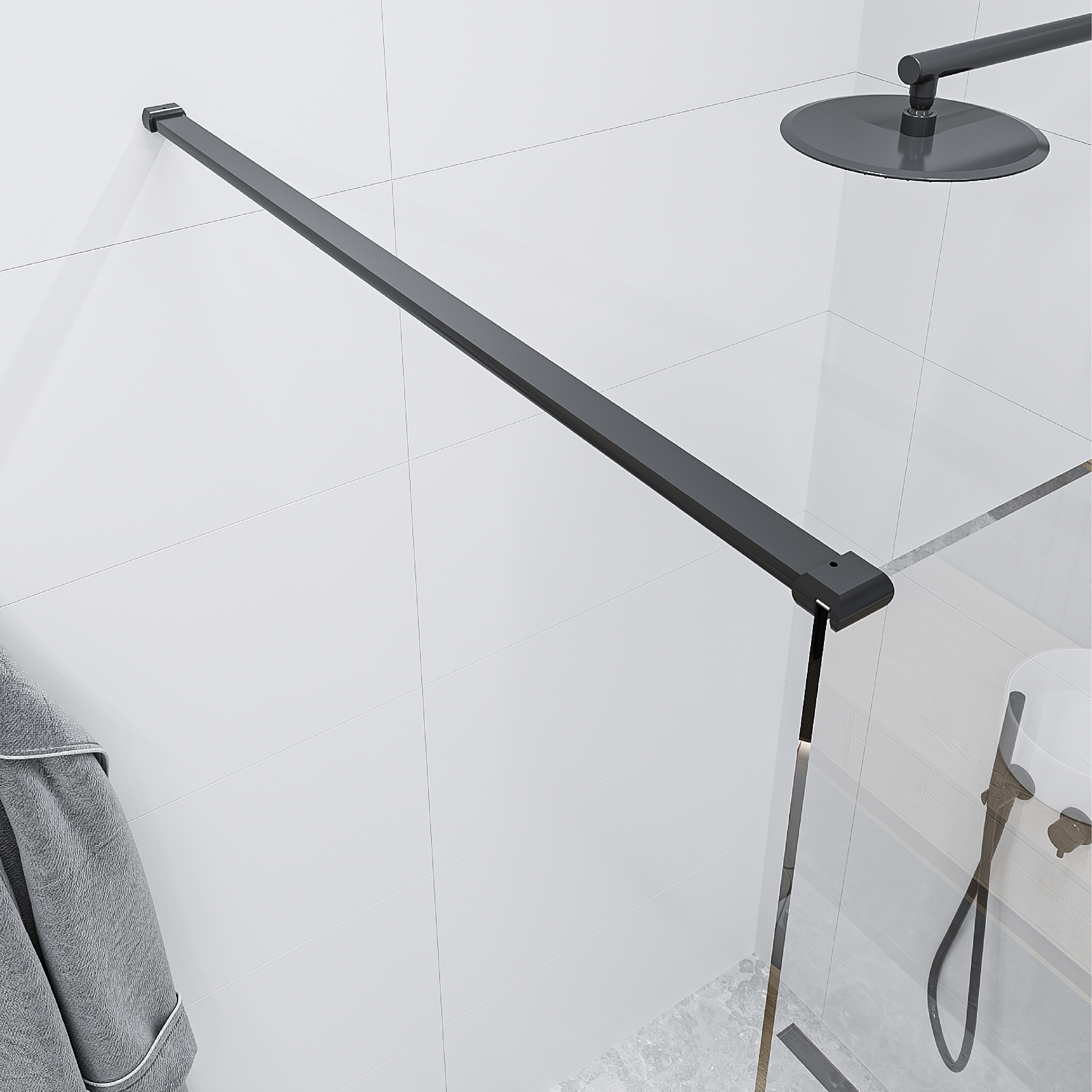 Изображение товара Душевая перегородка Ulitka 74104544 99x195см черный профиль