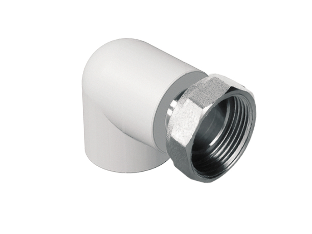 Изображение товара Угол 90° с накидной гайкой Политэк 1 1/4x32 мм ВР для водопроводных систем