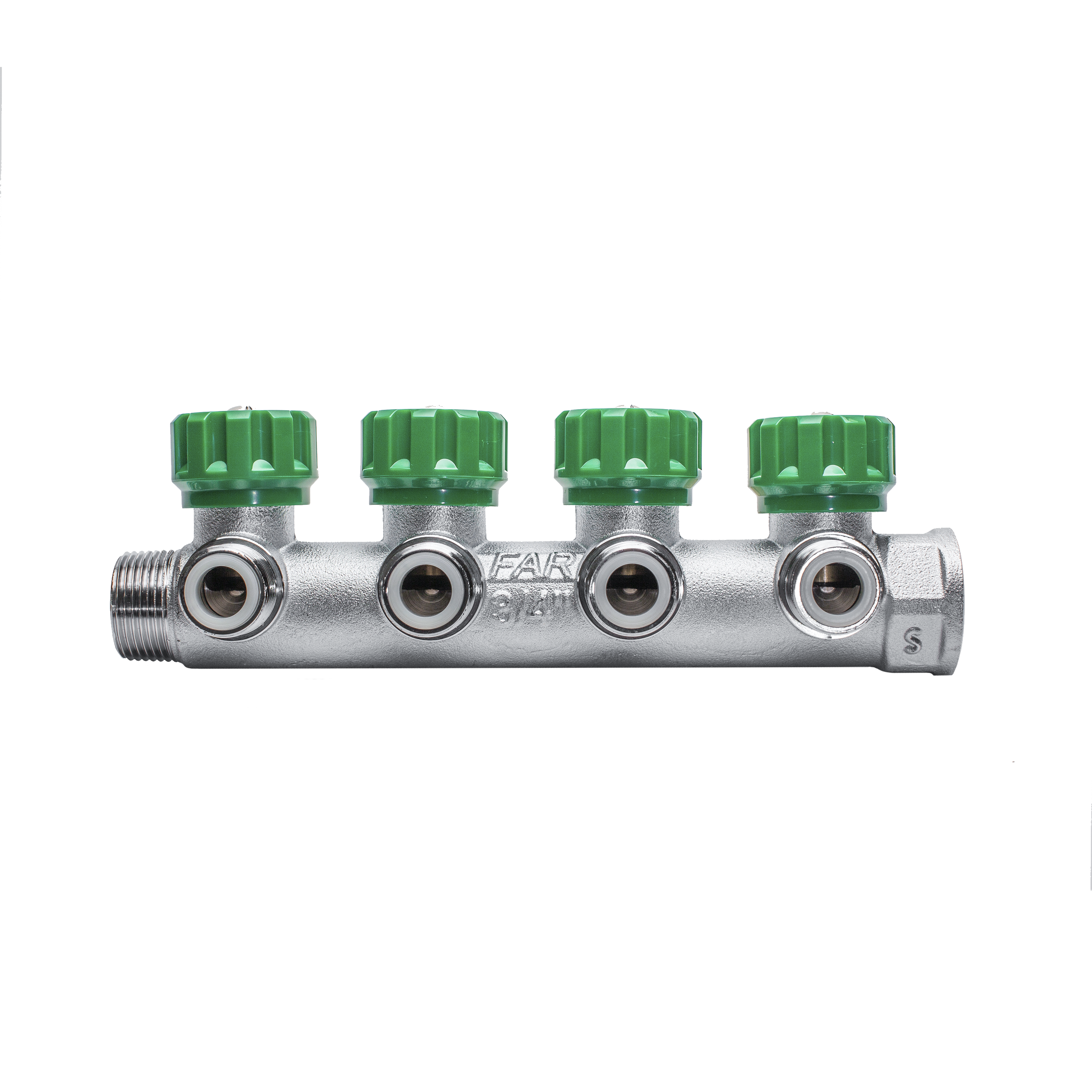 Изображение товара Коллектор распределительный FAR FK 3824 3412UN 3/4x1/2 евроконус 4 выхода латунь