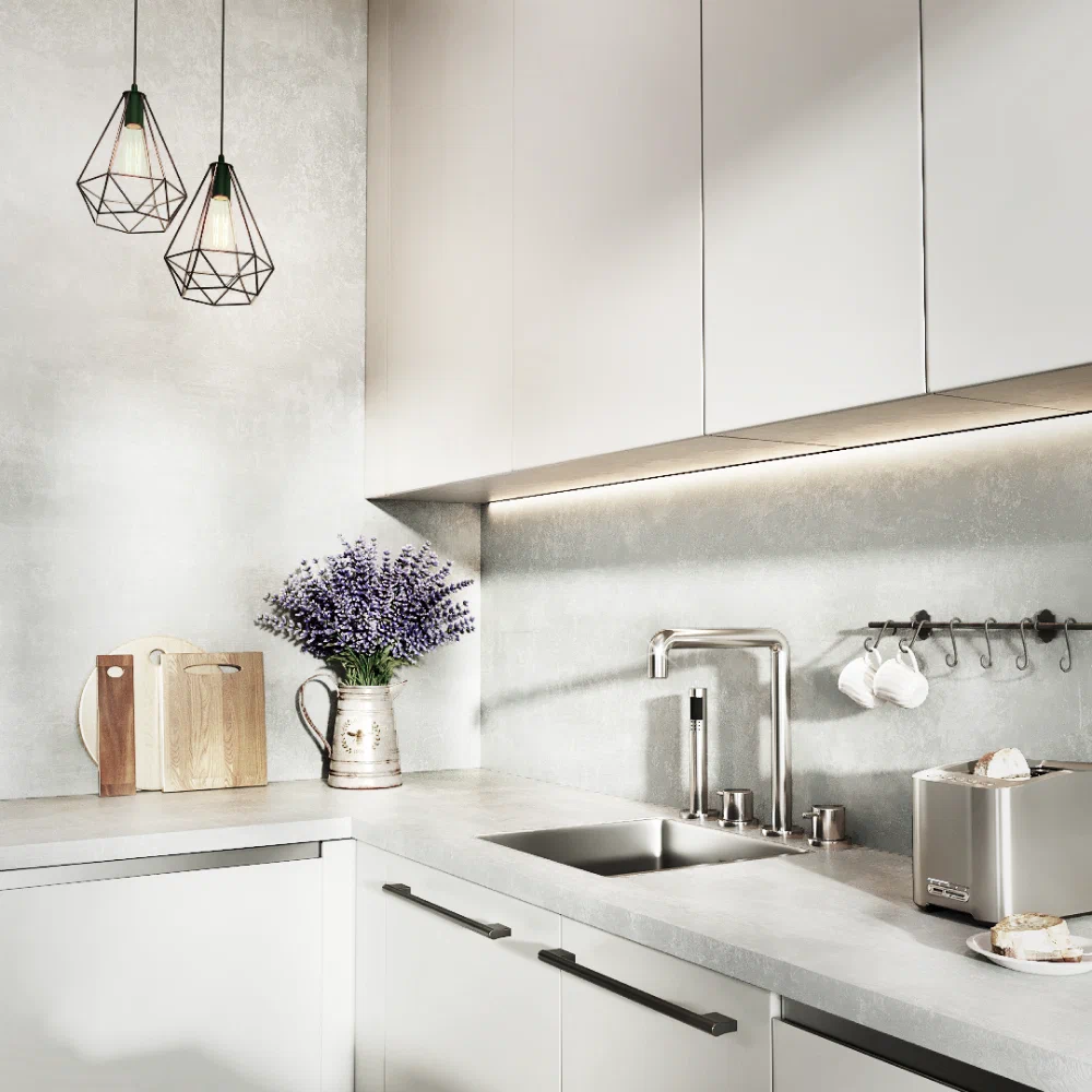 Изображение товара Стеновая панель Alternative 1200х600х6 Бетон светлый для кухни