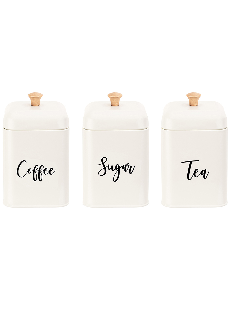 Изображение товара Набор 3 металлических банок для сыпучих продуктов 1.5 л с крышками ELAN GALLERY