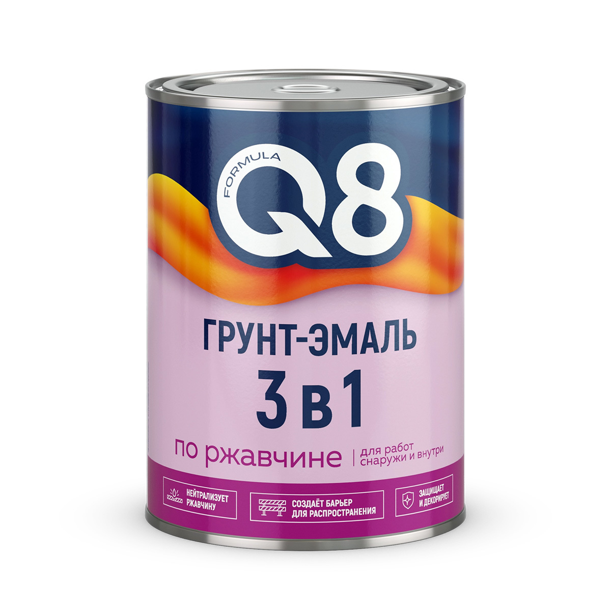Изображение товара Грунт-эмаль по ржавчине Formula Q8 полуматовая красная 0.8 кг