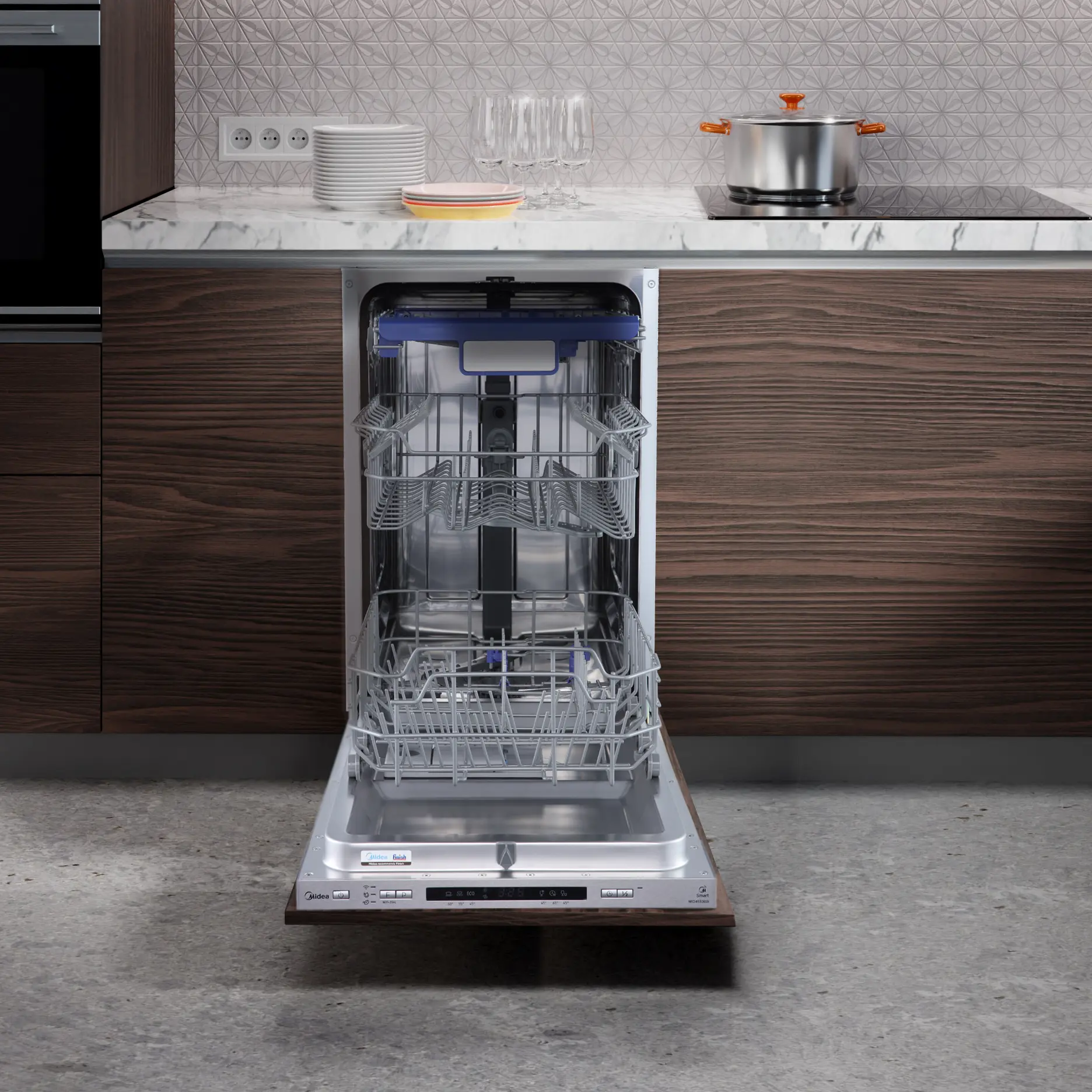 Встраиваемая посудомоечная машина Midea MID45S300I 45 см 6 программ цвет серебро - 11