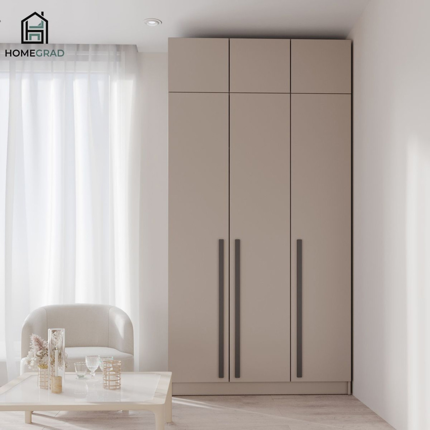 Изображение товара Шкаф Homegrad Bos120ант 120x260x52 см из ЛДСП цвета капучино для спальни и прихожей