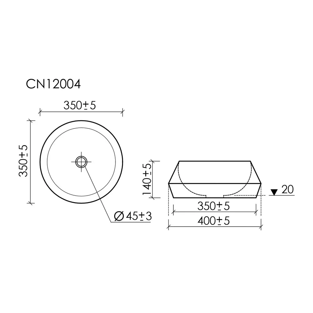 Изображение товара Раковина накладная Ceramicanova Maya 40см цвет белый