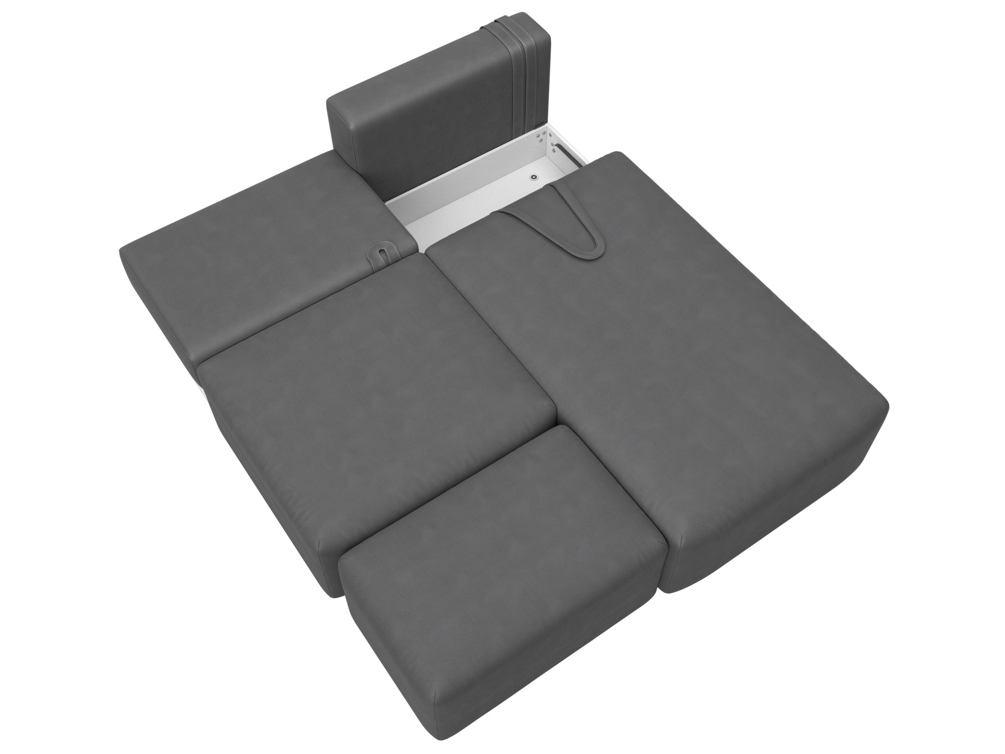 Изображение товара Диван угловой модульный с пуфом Лига-060 НПБ Лига диванов 129691 267x84x187 см замша цвет joly 13 серый