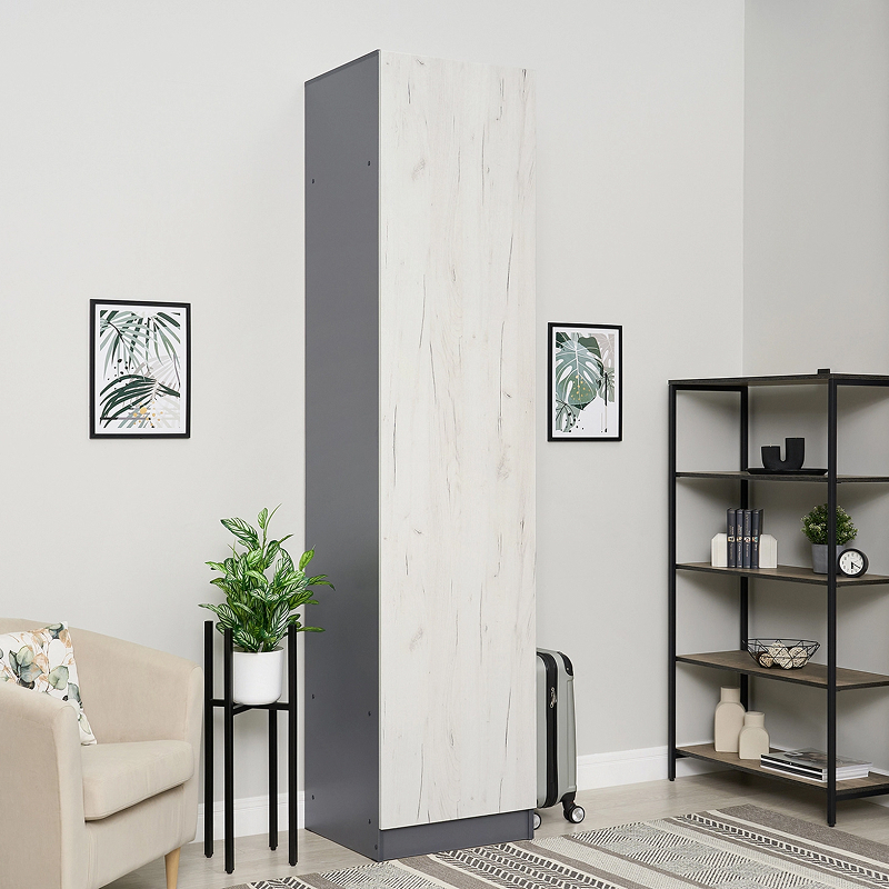 Изображение товара Шкаф распашной Миф 08-188685 55x240x52 см графит/дуб крафт белый