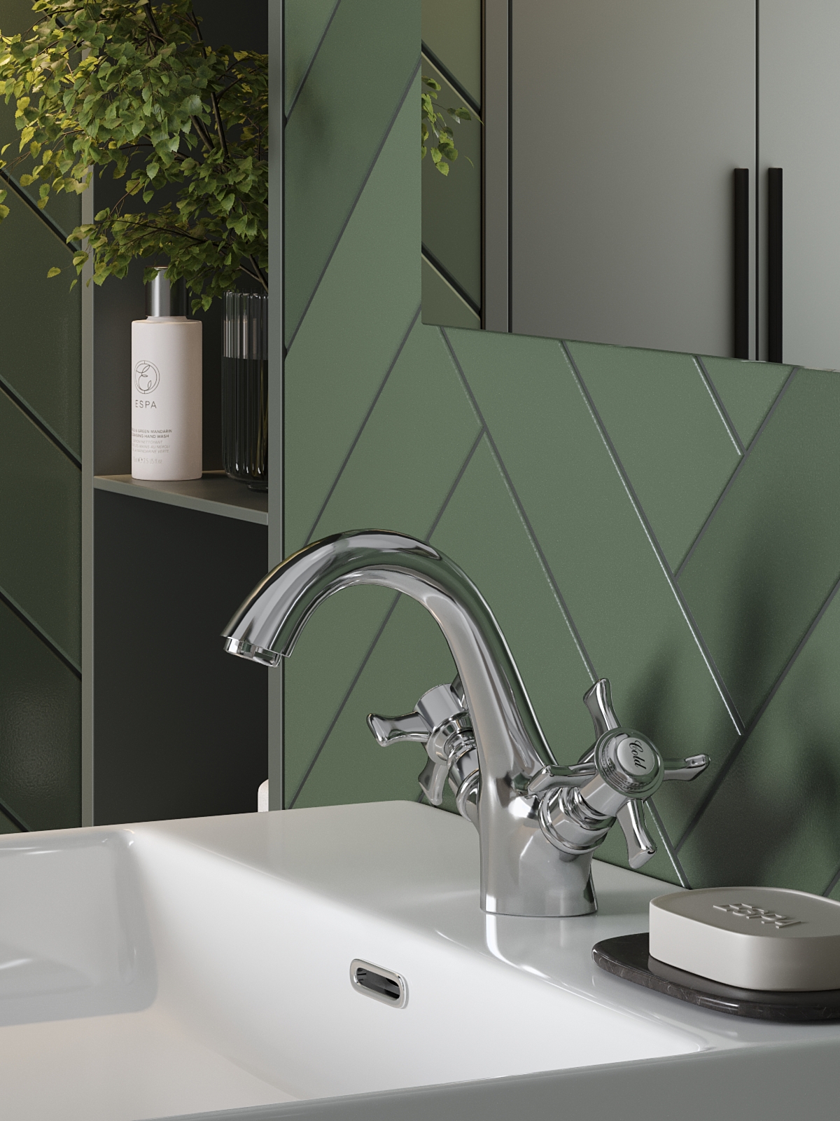 Изображение товара Двухзахватный смеситель для раковины Agger TL-1702100 с хромовым покрытием Германия