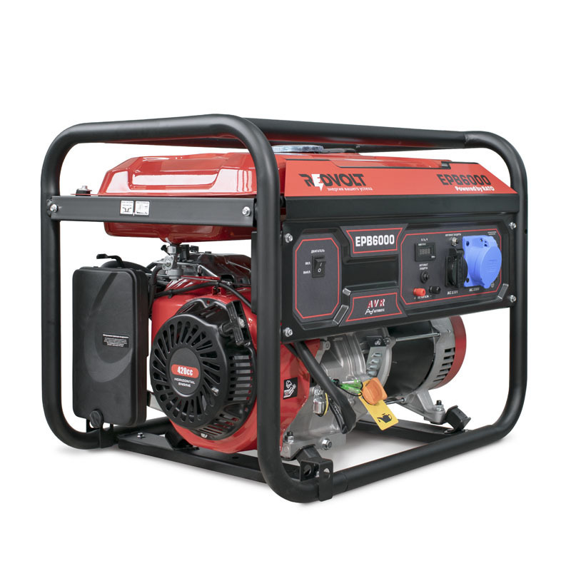 Изображение товара Генератор бензиновый Redvolt EPB6000 6 кВт, надежный источник электроэнергии