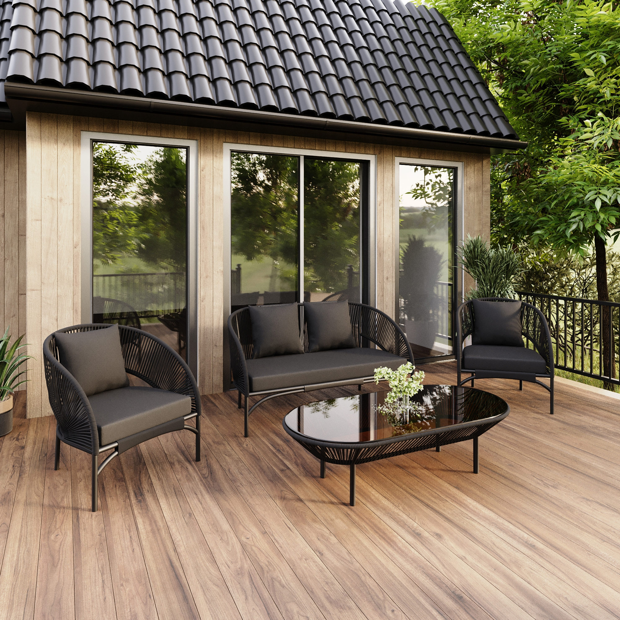 Изображение товара Набор садовой мебели Lazuno Lara - диван, стол и 2 кресла