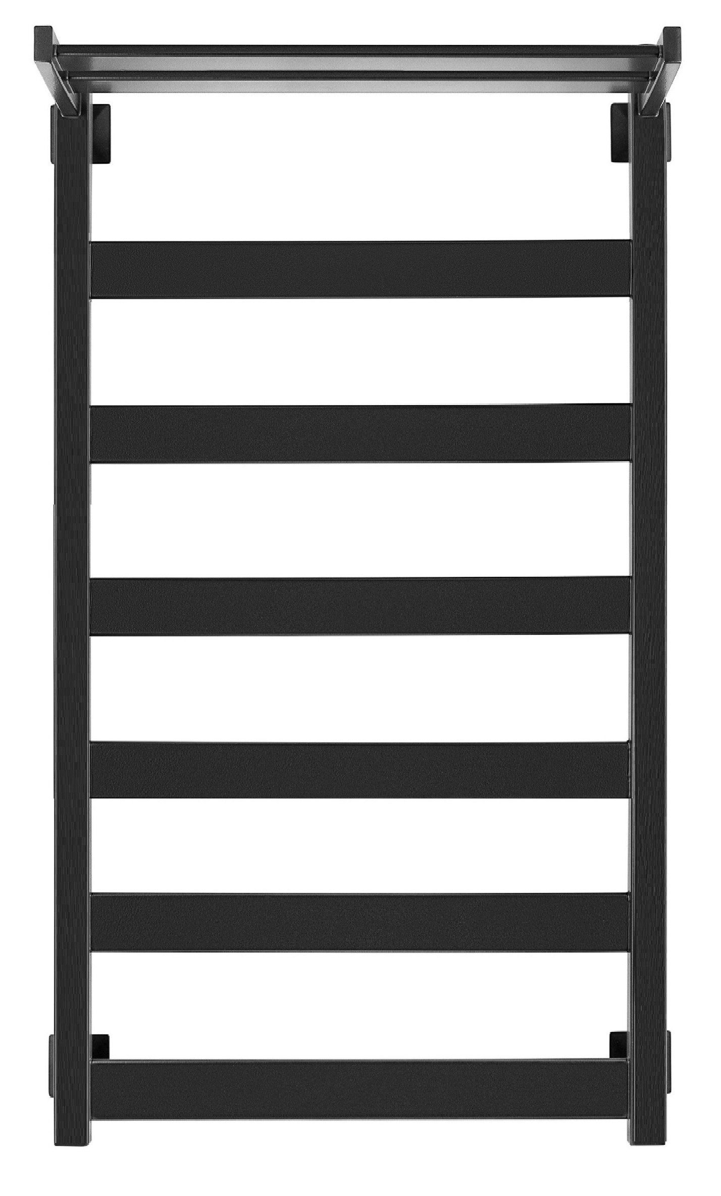 Изображение товара Полотенцесушитель электрический Secado Комано 1 СП правый 500x1000 мм 300 Вт с терморегулятором и полкой лесенка цвет черный матовый