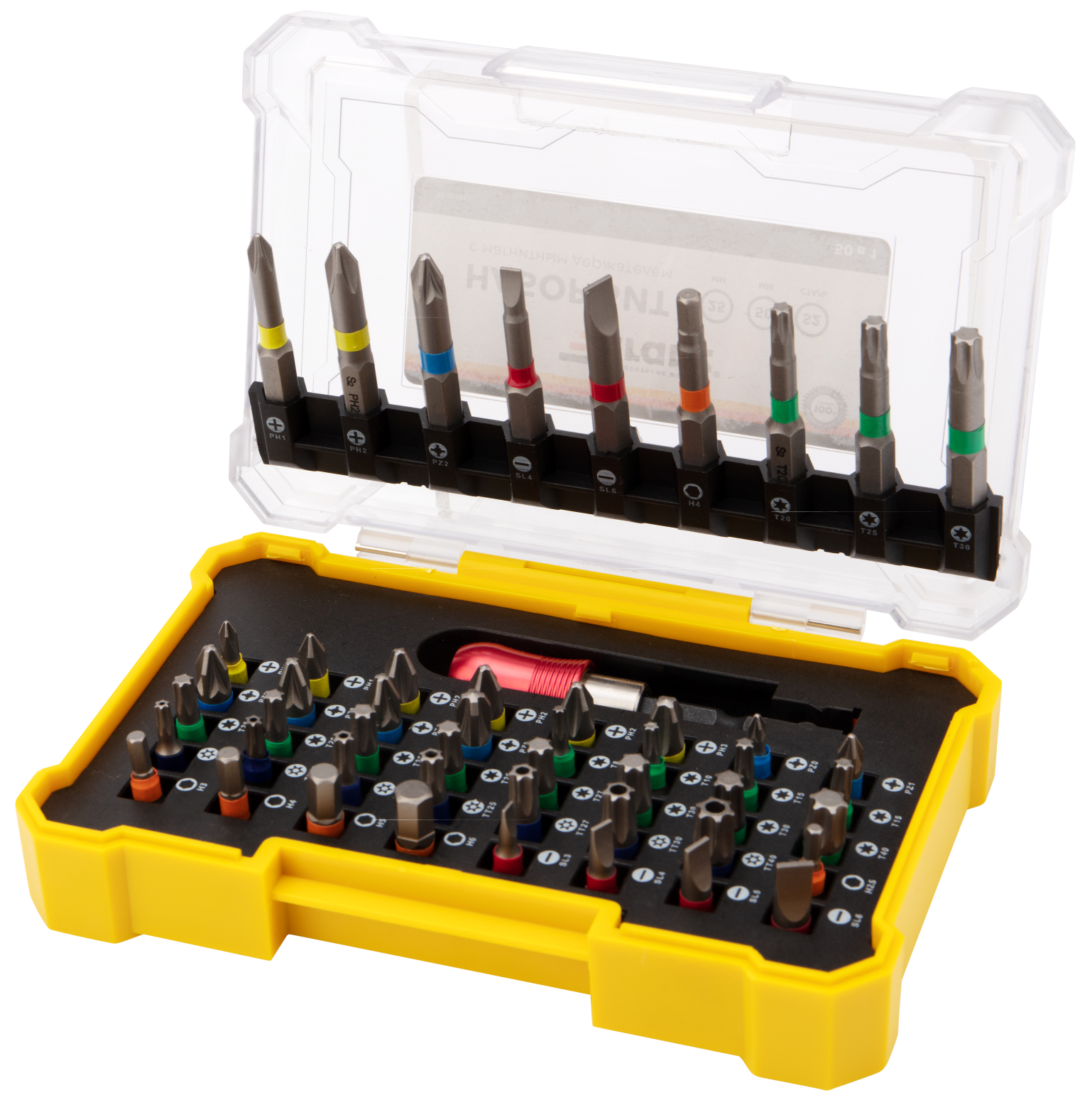 Изображение товара Набор магнитных битов Kranz KR-92-0462 50 шт с кейсом и держателем