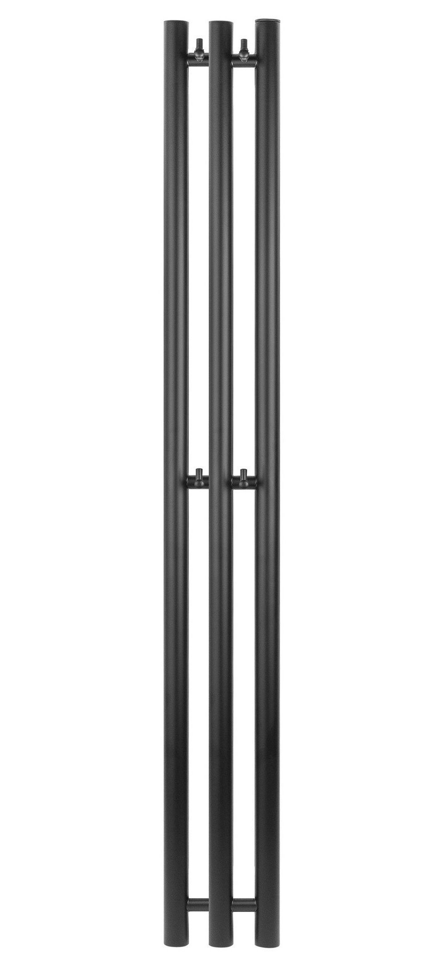 Изображение товара Полотенцесушитель электрический Secado Бергамо 3К левый 170x1800 мм 600 Вт с терморегулятором I-образный цвет черный матовый