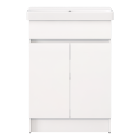 Изображение товара Тумба под раковину Терни KONSENSA напольная 56.4 см белая влагостойкая ЛДСП МДФ