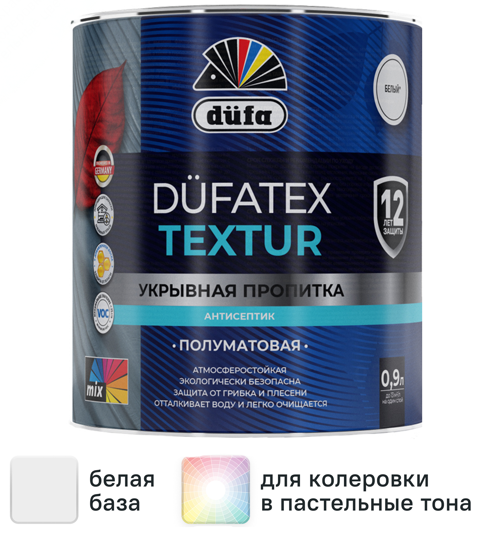 Изображение товара Пропитка защитно-декоративная Dufa Textur полуматовая белая 0.9 л Изображение товара Пропитка защитно-декоративная Dufa Textur полуматовая белая 0.9 л