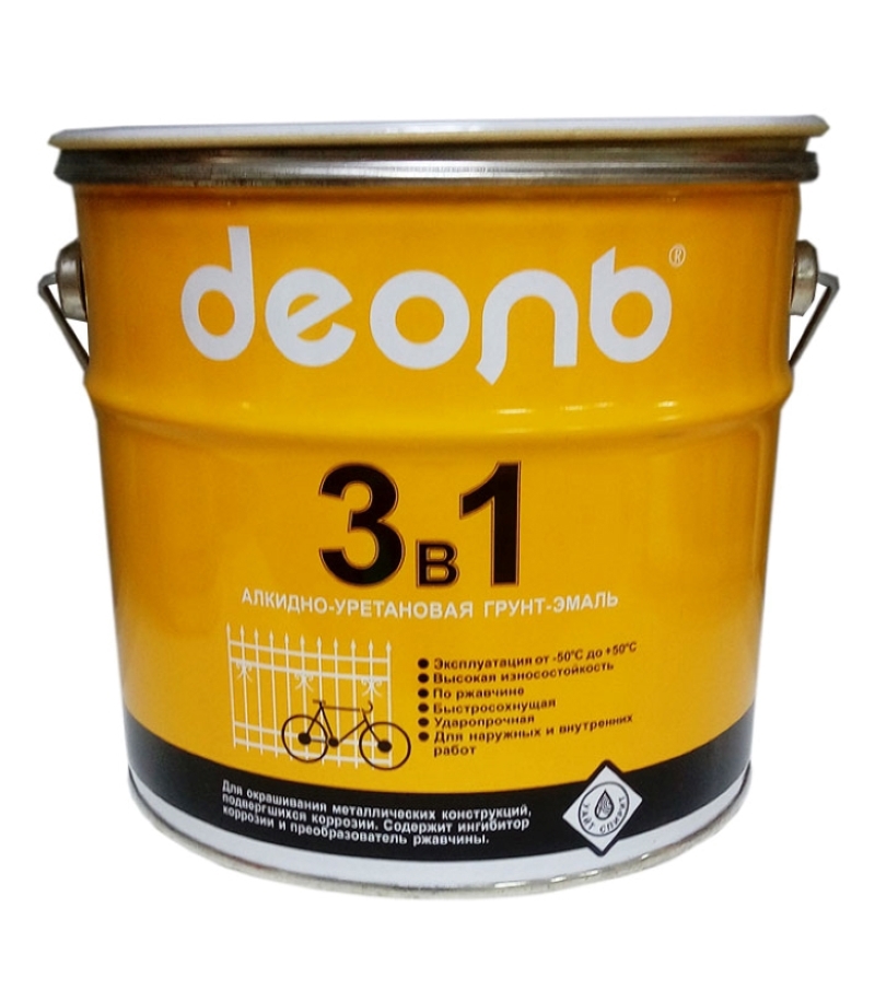 Изображение товара Грунт-эмаль по ржавчине 3 в 1 Деоль матовая цвет светло-серый 3 кг