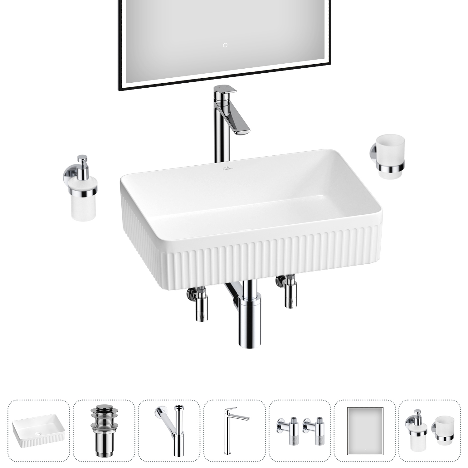 Изображение товара Раковина Wellsee Festive Fox 2.0 50см с комплектом аксессуаров