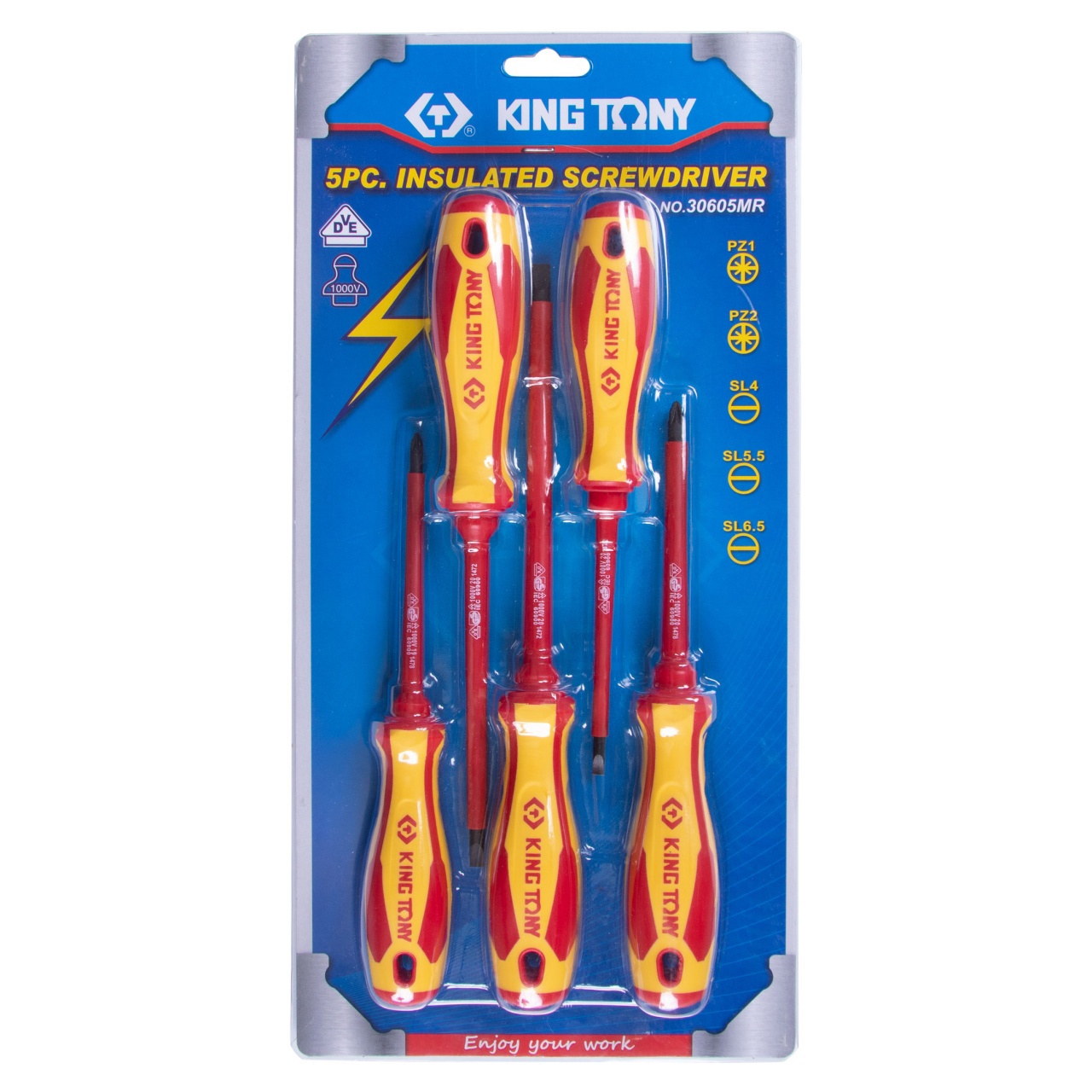Изображение товара Набор отверток диэлектрических King Tony 30605MR, 5 шт