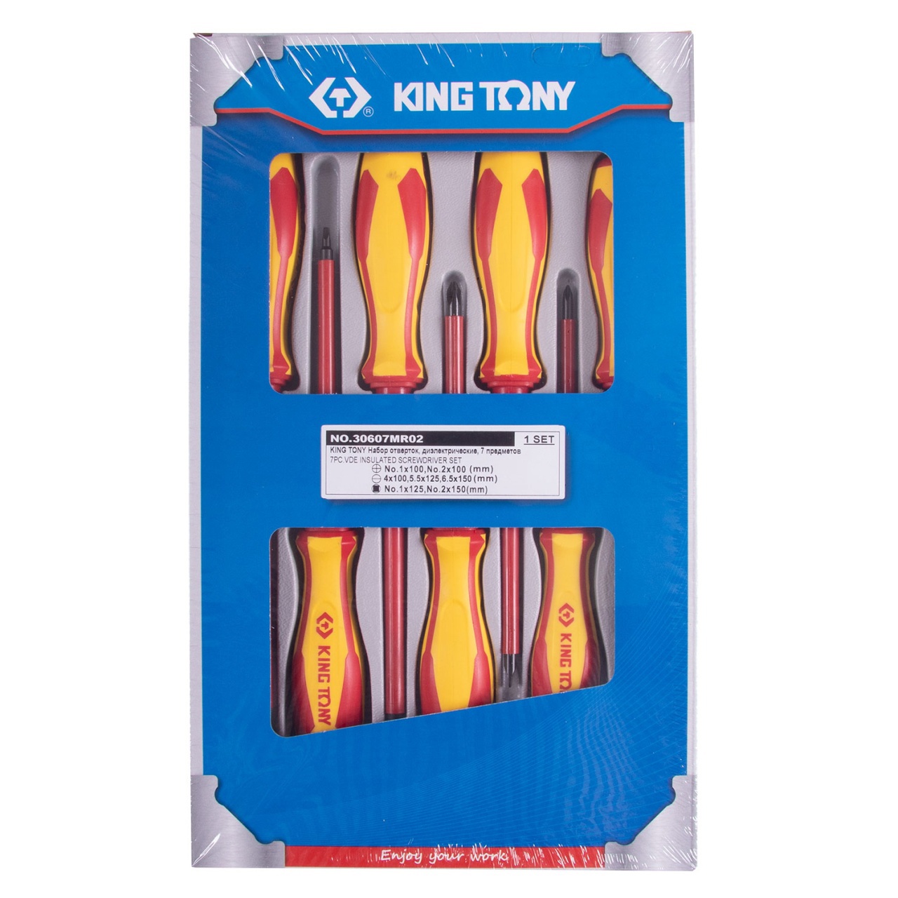 Изображение товара Набор диэлектрических отверток King Tony 30607MR02 7 шт для электроработ