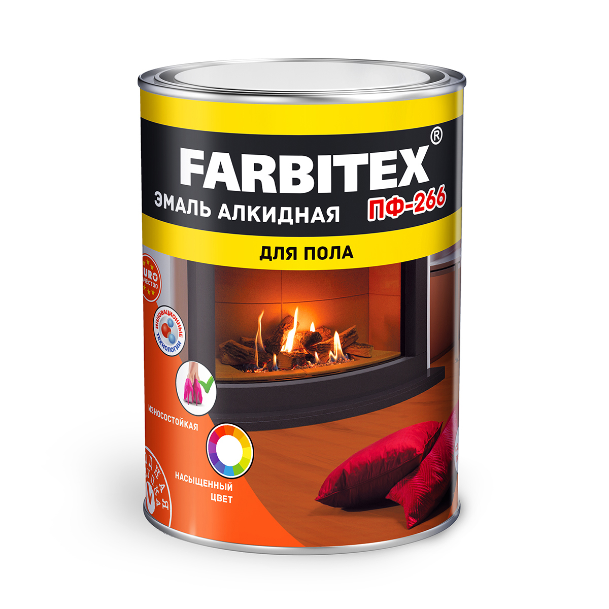 Изображение товара Эмаль Farbitex ПФ-266 глянцевая желто-коричневая 1.8 кг Изображение товара Эмаль Farbitex ПФ-266 глянцевая желто-коричневая 1.8 кг