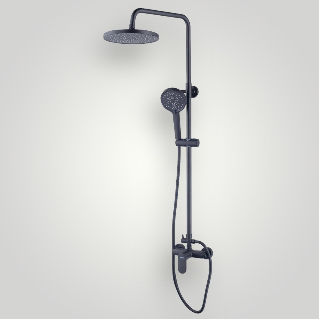 Изображение товара Душевая система BOND Bl018188 черная с тропическим душем и смесителем