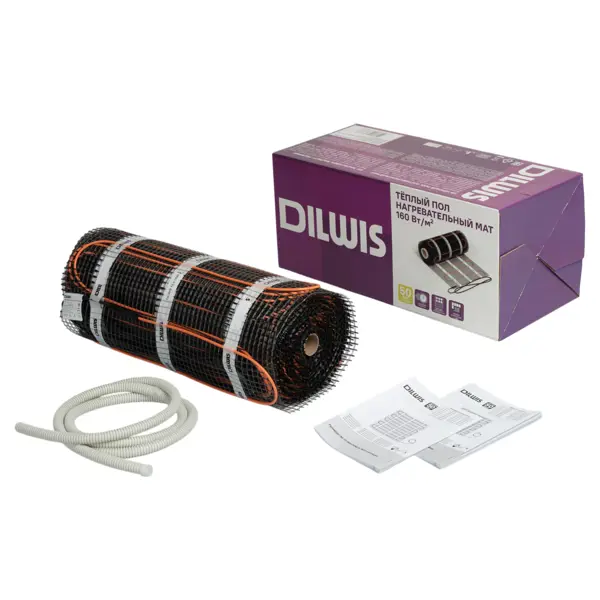 **Нагревательный мат для теплого пола Dilwis** обеспечивает комфортный обогрев помещений и локальных участков с напольным покрытием  ...