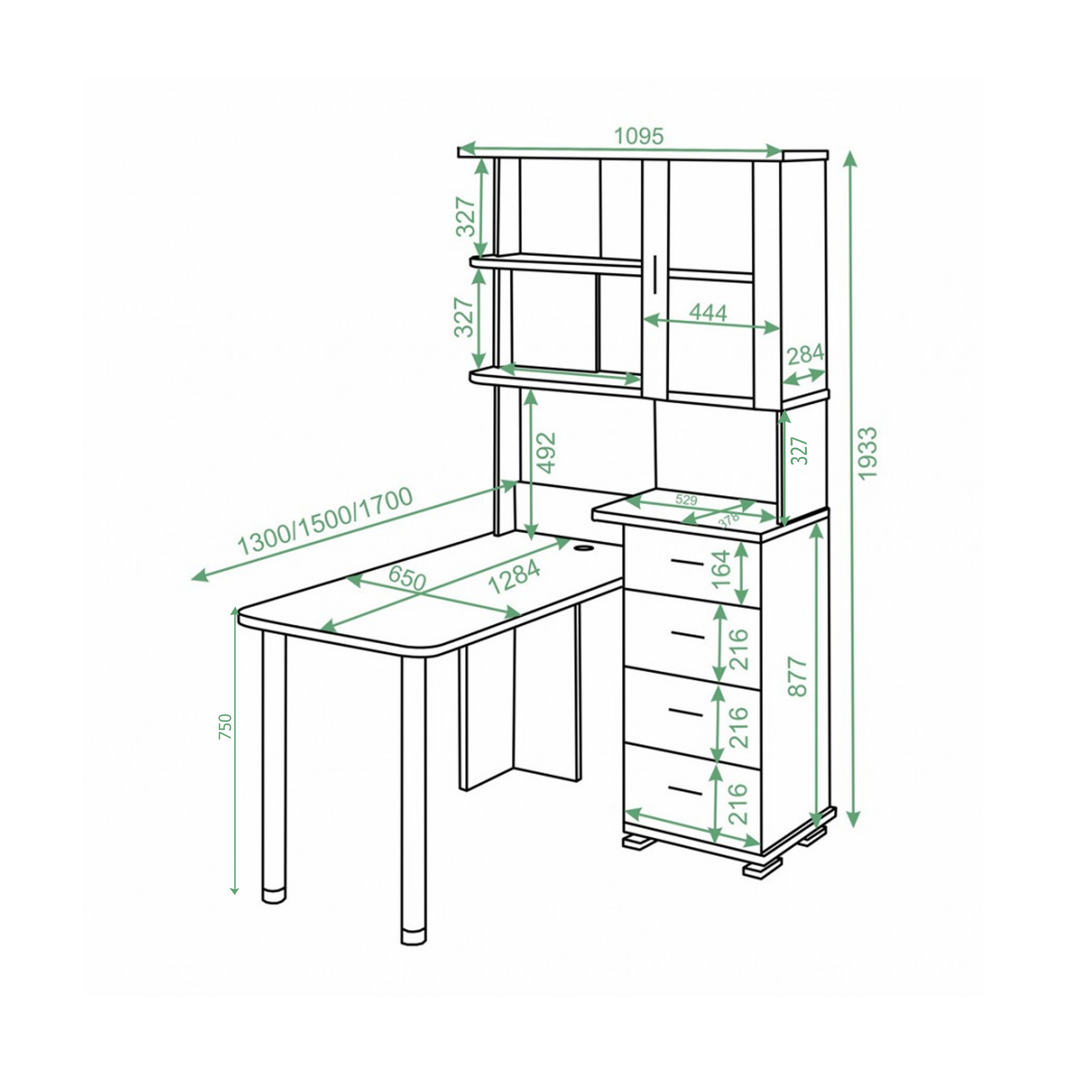 Изображение товара Угловой стол Мэрдэс СР-220/170 цвет белый/карамель Изображение товара Угловой стол Мэрдэс СР-220/170 цвет белый/карамель