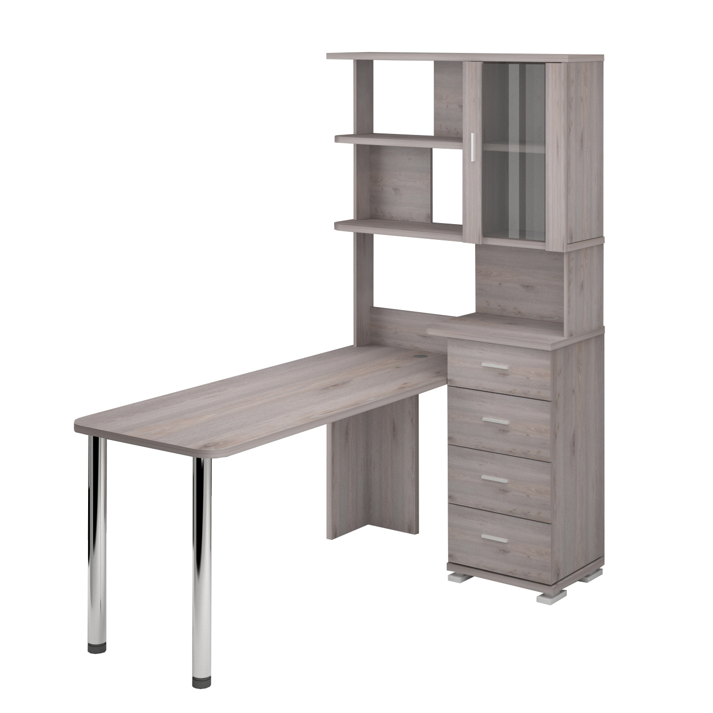 Изображение товара Стол Мэрдэс СР-220/170 угловой с тумбой ясень шимо светлый