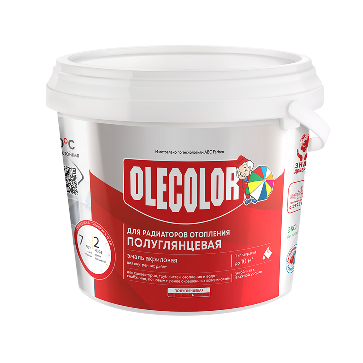 Изображение товара Эмаль для радиаторов Olecolor полуглянцевая белая 1 кг, устойчивая к высоким температурам Изображение товара Эмаль для радиаторов Olecolor полуглянцевая белая 1 кг, устойчивая к высоким температурам