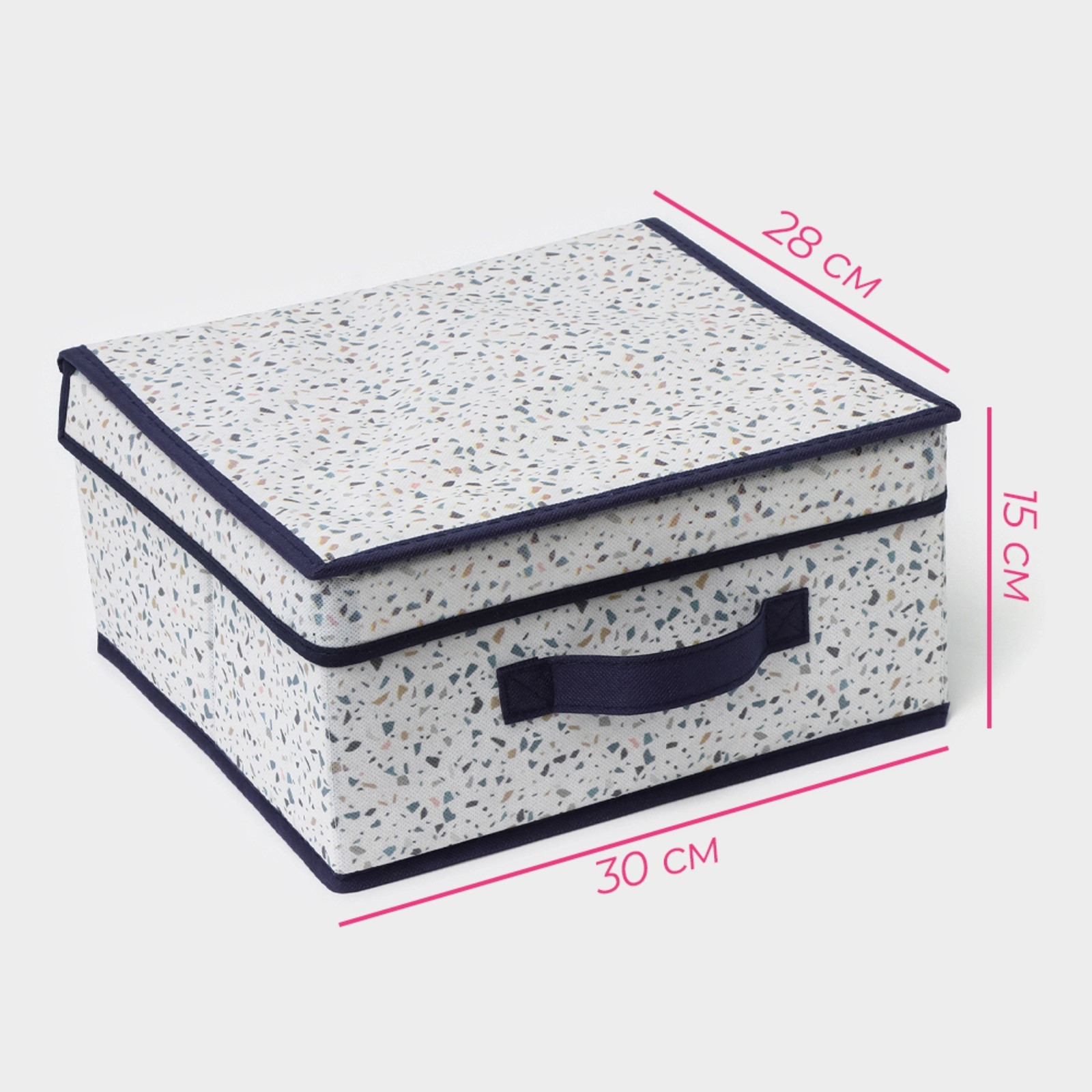 Изображение товара Короб для хранения Мармелад 30x28x15 см белый флизелин с крышкой