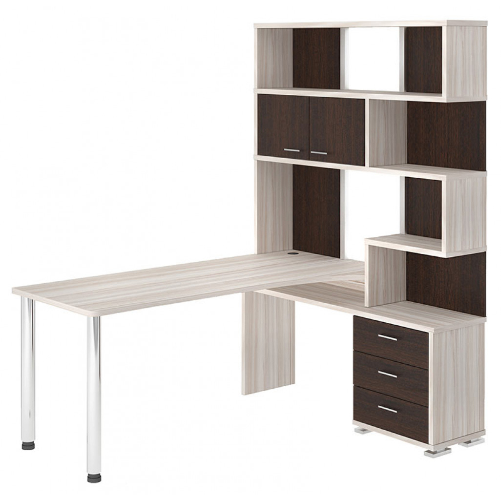 Изображение товара Стол Мэрдэс СР-420/170 КВК-ПРАВ с ящиком венге и карамель 130x199x170 см