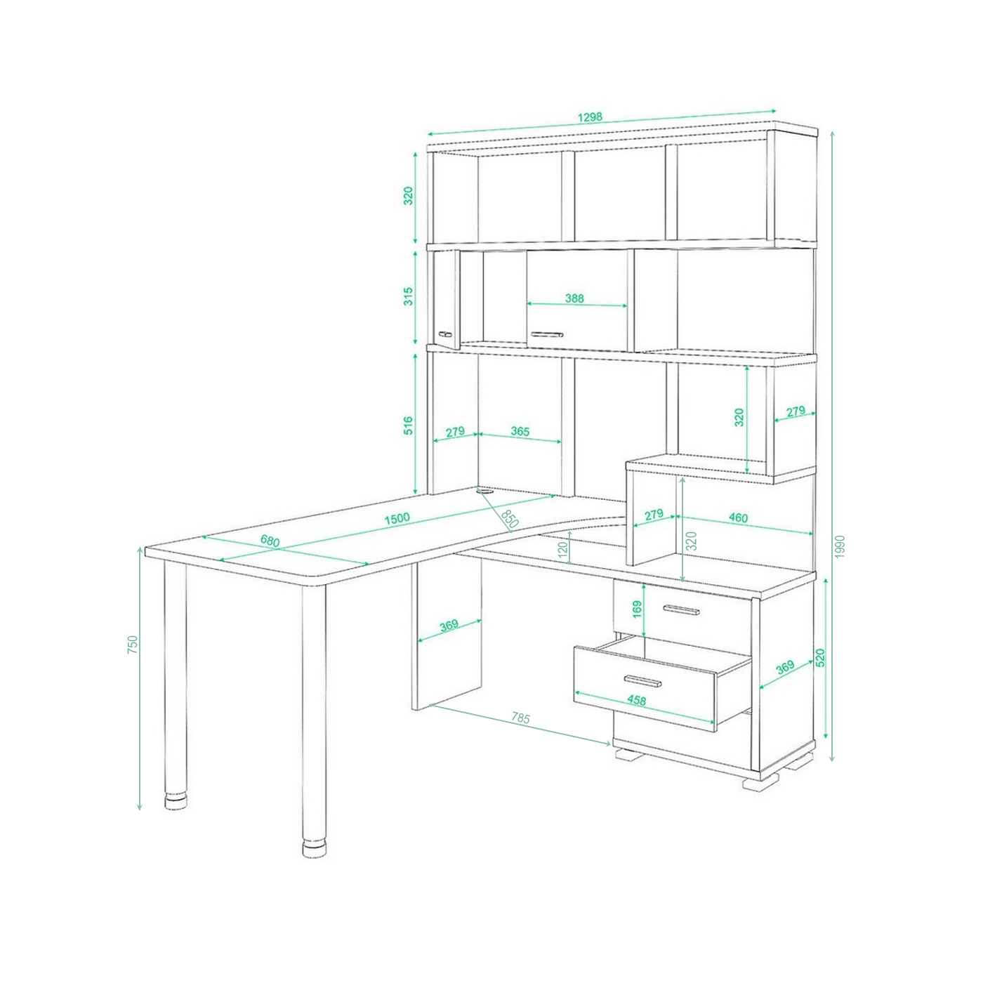 Изображение товара Стол Мэрдэс СР-420/150 КВВ-ПРАВ из ЛДСП, венге и карамель, 130x199x150 см