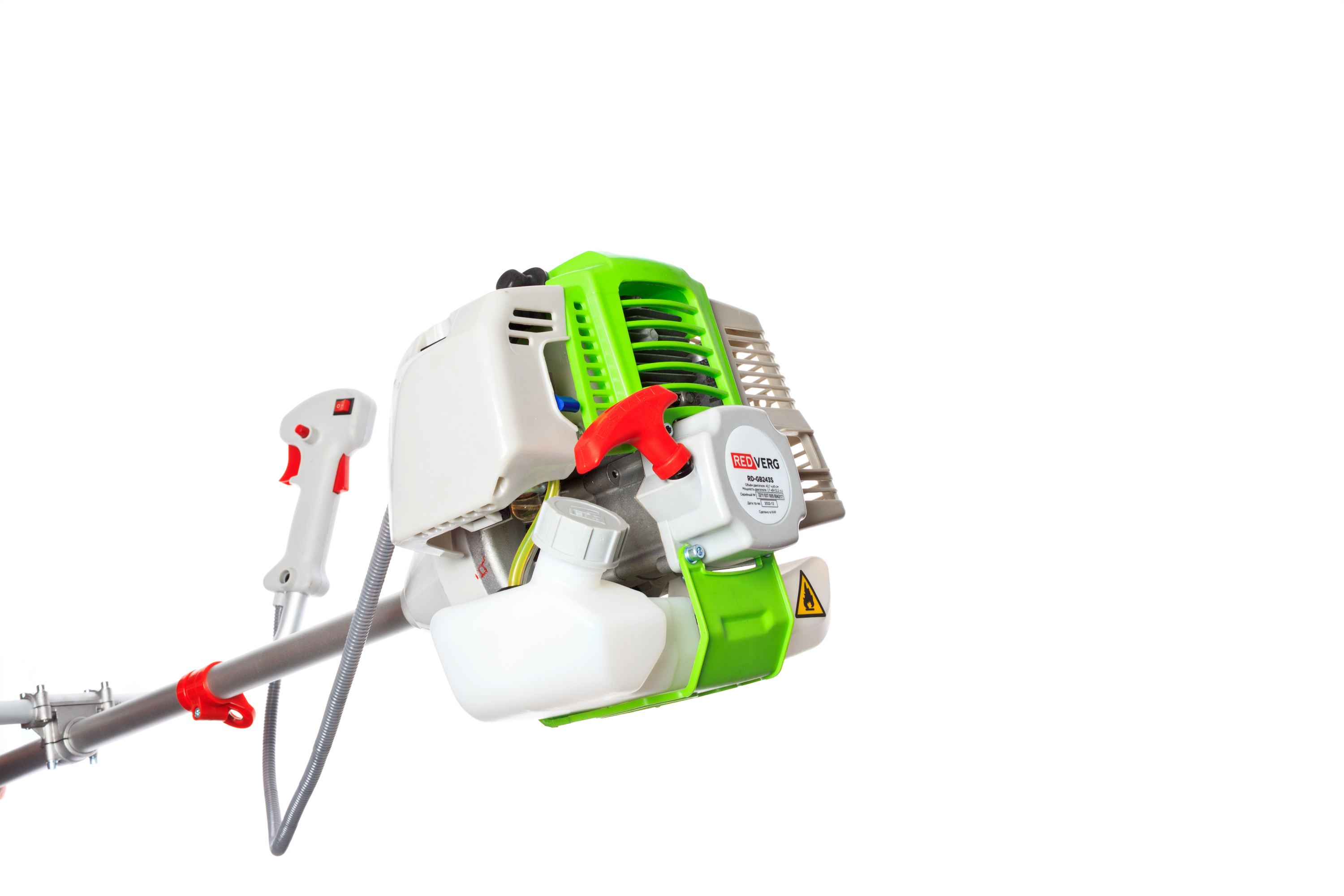 Изображение товара Бензиновый триммер REDVERG RD-GB243S мощностью 2.2 л.с. для ухода за газоном и кустарниками