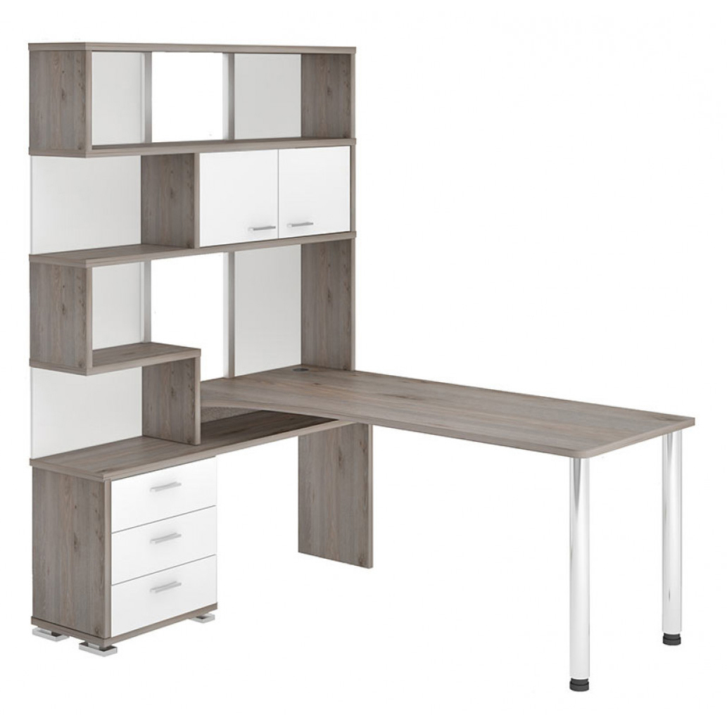 Изображение товара Стол Мэрдэс СР-420/170 НБЕН-ЛЕВ 130x199x170 см из ЛДСП белый и ясень шимо