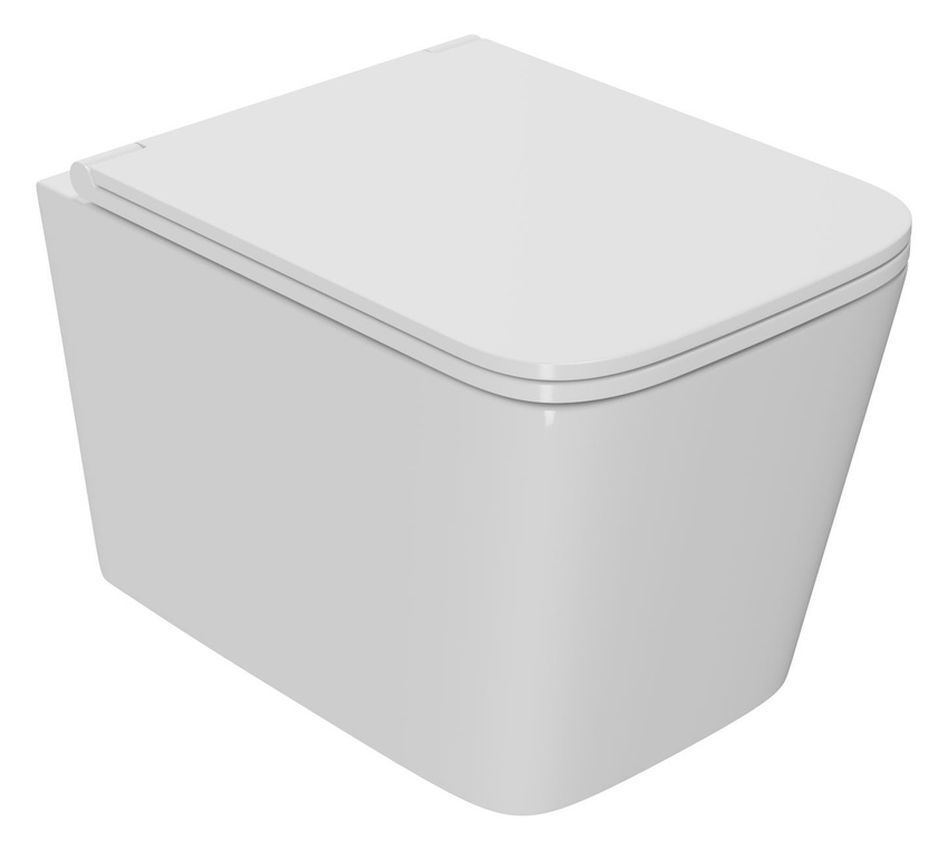 Изображение товара Унитаз подвесной Bauedge BS0001-HQ безободковый с сиденьем микролифт