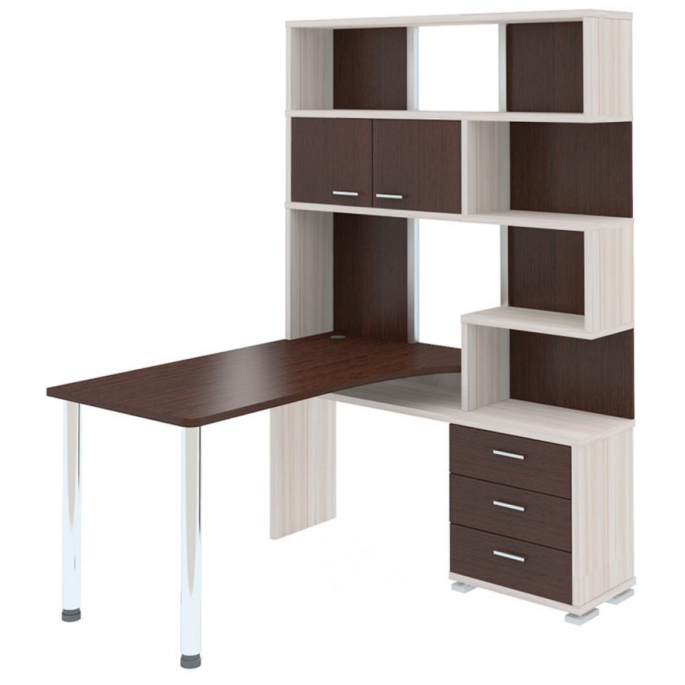 Изображение товара Стол Мэрдэс СР-420/130 КВВ-ПРАВ угловой из ЛДСП в цвете венге и карамель 130x199 см