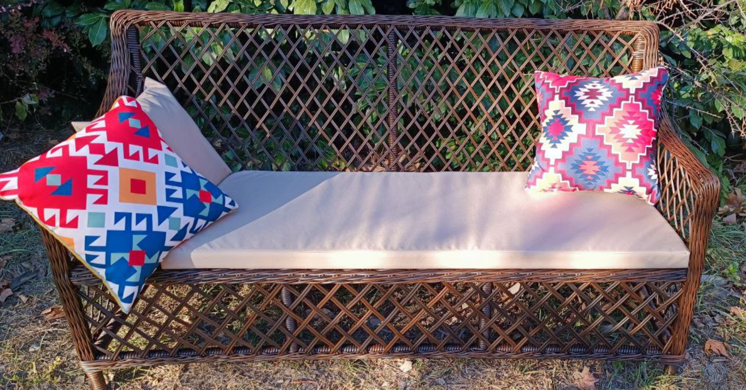 Изображение товара Диван Sunset Латте XL 62x160x90 см искусственный ротанг коричневый