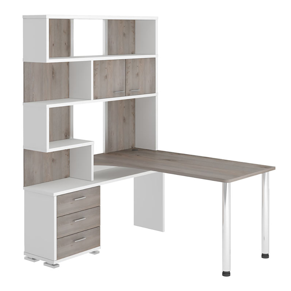 Изображение товара Стол Мэрдэс СР-420/150 БЕНН-ЛЕВ угловой 130x199 см белый/ясень шимо светлый