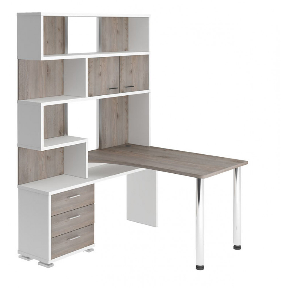 Изображение товара Стол Мэрдэс СР-420/130 БЕНН-ЛЕВ 130x199x130 см белый и ясень шимо светлый