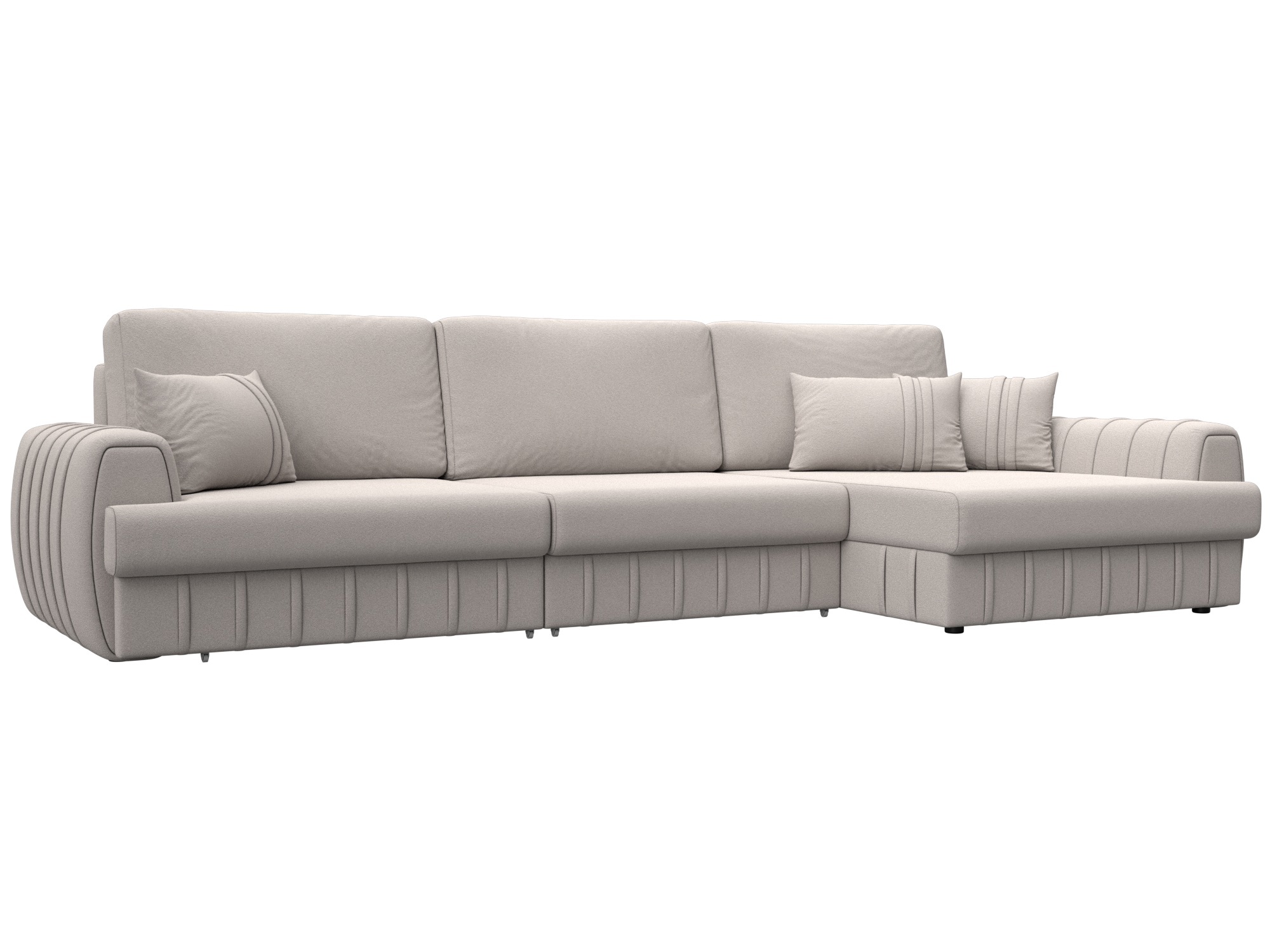 Изображение товара Диван угловой Лига-057 НПБ Лонг угол правый Лига диванов 129315 336x92x162 см замша цвет joly 05 бежевый